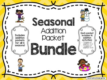Preview of Seasonal Addition Packet Bundle - Addition to Five and Ten