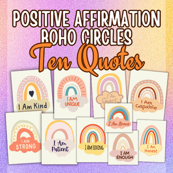 Preview of Seasonal Affirmation Circles and Mirror | Positive Station | Calm Colors Decor