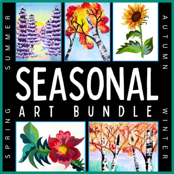 Preview of Seasonal Art Bundle: Middle School Projects for Fall, Winter, Spring and Summer