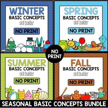 Preview of Seasonal Basic Concepts Skill Builder Bundle *NO PRINT*