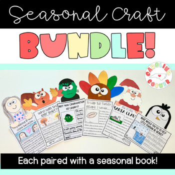 Preview of Seasonal Book Companion Writing Craftivity BUNDLE Kindergarten First Grade ESL