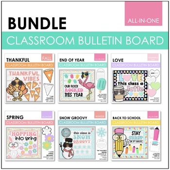 Preview of Seasonal Bulletin Board BUNDLE | Classroom Door Decor