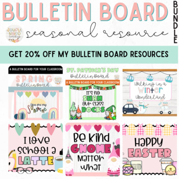 Preview of Seasonal Bulletin Board Kit or Door Decor Bundle (6 holidays!)