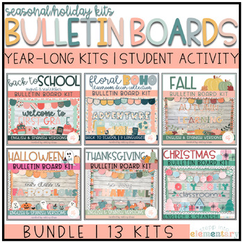 Preview of Seasonal Bulletin Board Kits | Year-Long | Themed Holiday Bundle | Volume 2