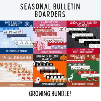 Preview of Seasonal Bulletin Boarders Bundle