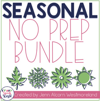 Preview of Seasonal Bundle NO PREP Activities for Speech Therapy!