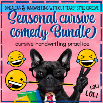 Preview of Seasonal CURSIVE BUNDLE Joke Book Handwriting Without Tears® style DNealian
