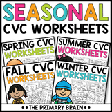 Seasonal CVC Words Worksheets for the Year | Phonics Cente
