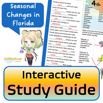 Preview of Seasonal Changes in Florida - Florida Science Interactive Study Guide