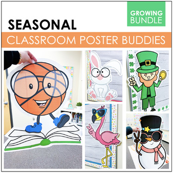 Preview of Seasonal Classroom Poster Buddies | Bulletin Boards