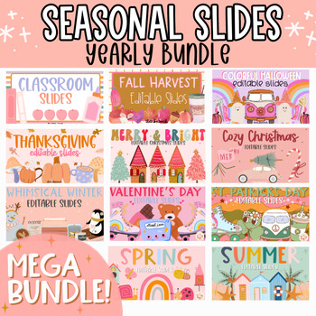 Preview of Seasonal Classroom Slides Bundle