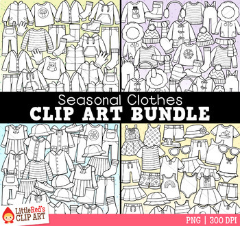 What To Wear clip art and line art bundle