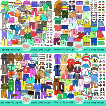 Types of Clothes Clip Art /Clothing Clip Art Bundle/Seasonal