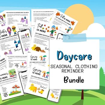 Preview of Seasonal Clothing Reminder For Daycares | Change of Clothes Slip | Reminders