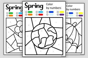 Seasonal Color by Number Coloring Pages by selva teacher | TPT