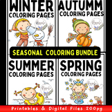 Seasonal Coloring Pages Bundle {Summer, Fall, Winter, Spri