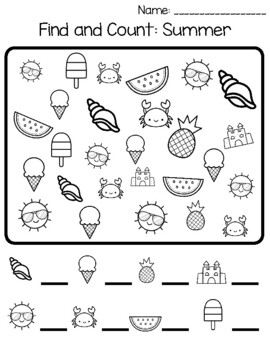 Seasonal Find and Count Coloring by My Place In Primary | TPT