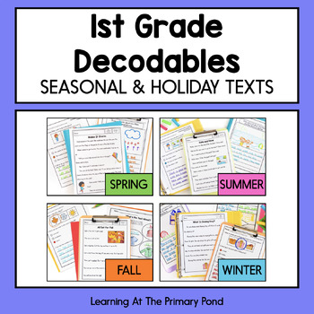 Preview of Seasonal Decodable Texts for 1st Grade | Spring Summer Fall Winter Bundle | SOR