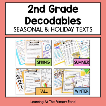 Preview of Seasonal Decodable Texts for 2nd Grade | Spring Summer Fall Winter Bundle | SOR