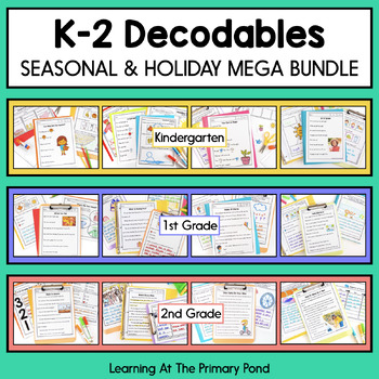 Preview of Seasonal Decodable Texts for K-2 | Spring Summer Fall Winter Mega Bundle | SOR