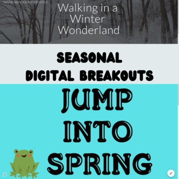 Preview of Seasonal Digital Breakouts- Great for older elementary and middle school