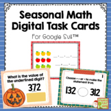 Seasonal Digital Math Task Cards for Second Grade