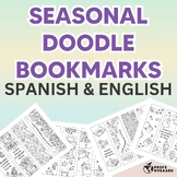 Seasonal Doodle Bookmarks in Spanish & English (Fall, Wint