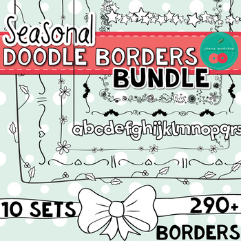 Preview of Borders Clipart | Page Borders | 10 Seasonal Sets Doodle Borders | Whole Year
