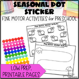 Seasonal Dot Sticker Fine Motor Activities for Preschool Bundle