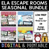ELA Seasonal ELA Escape Room Bundle | Print & Digital