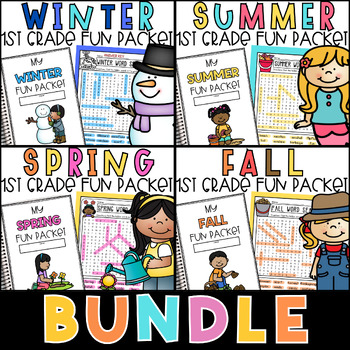 Preview of Seasonal Early Finisher Fun Packet BUNDLE | 1st Grade | Puzzles & Games