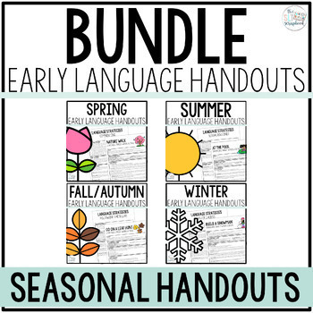 Preview of Seasonal Early Language Handouts for Early Intervention Bundle