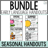 Seasonal Early Language Handouts for Early Intervention Bundle