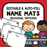 Seasonal Editable Auto-Fill Name Mats for Preschool and Ki