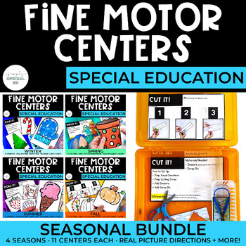 Preview of Seasonal Fine Motor Centers Bundle | Year-Long Bundle | Special Education