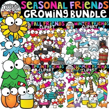 Preview of Seasonal Friends Clipart Bundle {Seasons Clipart}