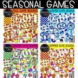 Seasonal Game Board Clipart Bundle {Game Clipart}