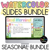 Seasonal Good Morning Slides Watercolor BUNDLE