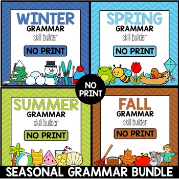 Preview of Seasonal Grammar Skill Builder Bundle *NO PRINT*