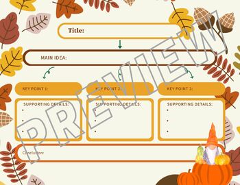 Preview of Seasonal Graphic Organizers