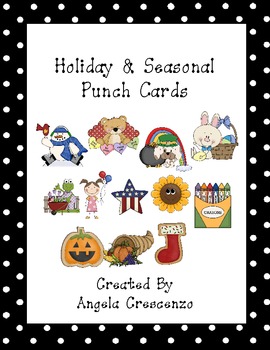 Preview of Seasonal Holiday Behavior Punch Cards