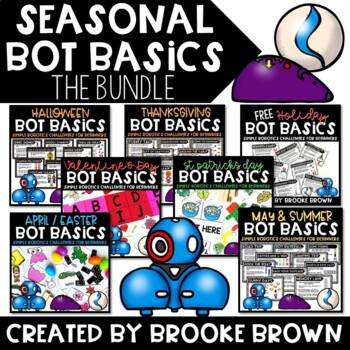 Preview of Seasonal/Holiday Bot Basics BUNDLE: Robotics / Robot Activities / Robot Stations