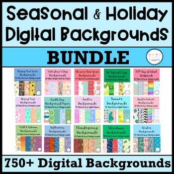 Preview of Seasonal & Holiday Digital Backgrounds BUNDLE for Google Slides and Powerpoint
