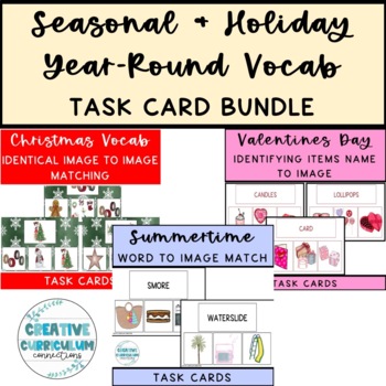 Preview of Seasonal/Holiday Item Identification All Lesson Digital & Print Growing Bundle