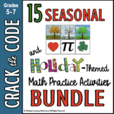 Seasonal & Holiday Math Practice - Crack the Code Bundle