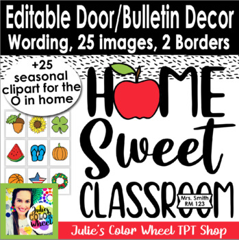 Preview of Seasonal Home Sweet Classroom Door Decor or Bulletin Board, Farmhouse Style