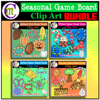 Preview of Seasonal Icons Game Board Clip Art BUNDLE CM