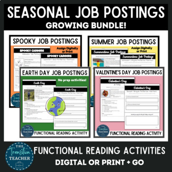 Preview of Seasonal Job Postings | Functional Reading Activities