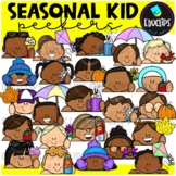 Seasonal Kid Peekers Clip Art Set {Educlips Clipart}