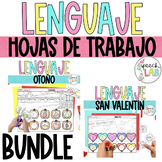Seasonal Language Worksheets BUNDLE | Hojas de Trabajo - Lenguaje
